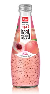 Natural Basil Seed Drink With Peach Flavor 290ml Glass Bottle Natural Basil Seed Drink With Peach Flavor 290ml Glass Bottle