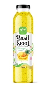 Own brand Basil seed drink with pineapple flavor