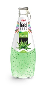 Basil seed with aloe vera 290ml glass bottle