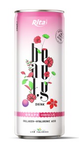 Beauty drink collagen and hyaluronic acid with grape and hibiscus 250ml slim can Beauty drink collagen and hyaluronic acid with grape and hibiscus 250ml slim can