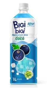 BiGi BiGi Blackcurrant Drink with Nata de Coco 1L PET Bottle