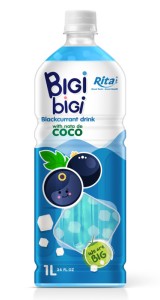  1L PET Bottle BiGi BiGi Blackcurrant Drink with Nata de Coco