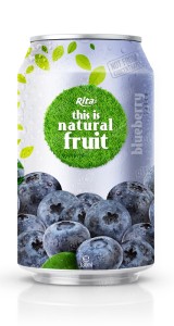 330ml Alu  can Fresh blueberry juice drink 