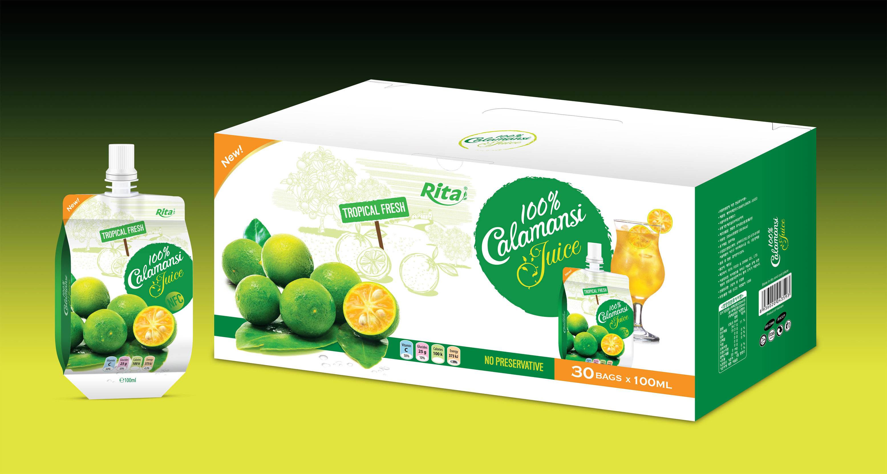 Calamansi juice drink 100ml per pouch 