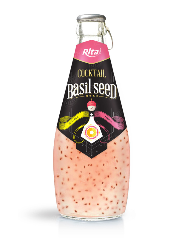 Cocktail flavor with basil seed drink