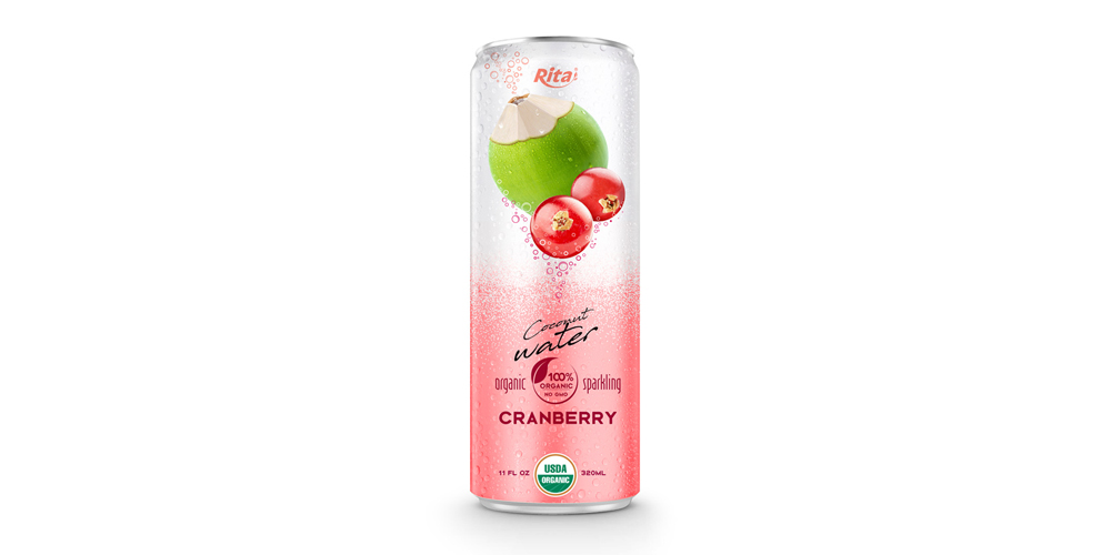 Coco Organic Sparkling with cranberry 320ml can 02