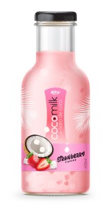  470ml Coconut milk drink with nata coco strawberry flavor
