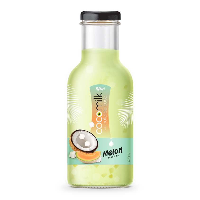Coco milk with nata coco 470 glass melon