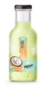 Coconut milk drink nata coco melon fruit flavor