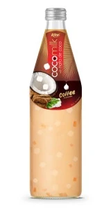 Coconut milk with nata de coco and coffee flavor Coconut milk with nata de coco and coffee flavor