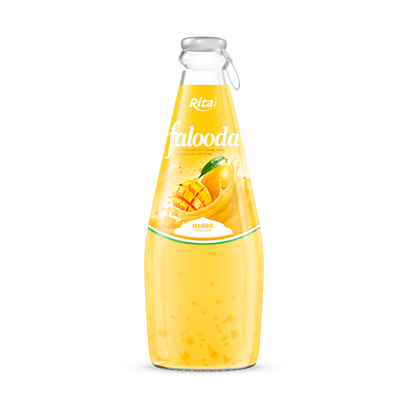 Falooda drink - milk drink with basil seed mixed Nata de coco with mango flavour