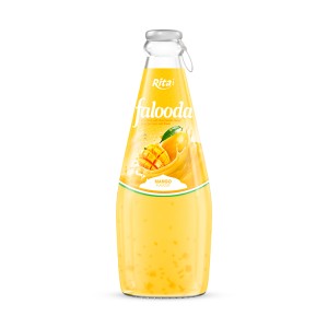 Falooda drink - milk drink with basil seed mixed Nata de coco with mango flavour