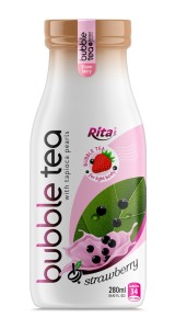 Supplier Bubble Tea Strawberry Flavor 280ml Glass Bottle