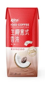 Iced coffee Coconut milk espresso fresh brewed