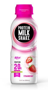 Juice bottles  Protein milk shake with strawberry