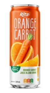 Orange Carrot Blend Natural Glow 320ml Sleek Cans (10.8 Fl Oz)