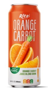 Natural Orange Carrot Blend Natural Glow 500ml Short Cans (16.9 Fl Oz)