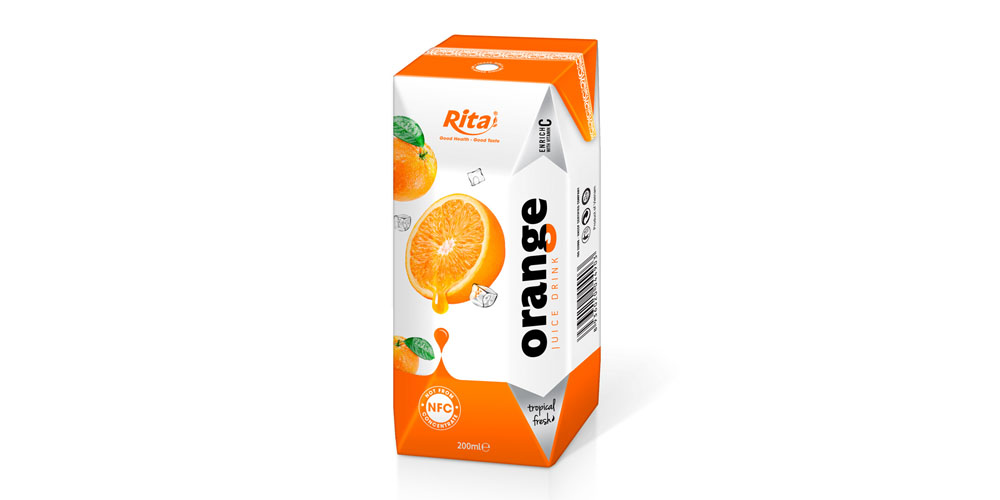 Orange juice in tetra pak