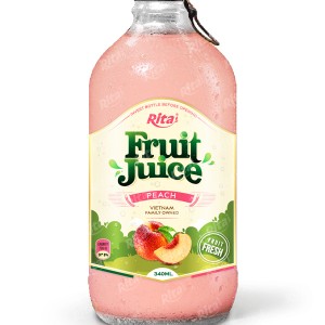 Peach fruit juice 340ml glass bottle 