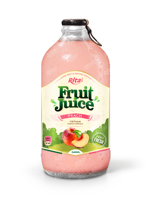 Peach fruit juice 340ml glass bottle 
