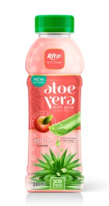 Petbottle330ml Aloevera with pulpdrink apple flavor