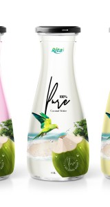 Fresh fruit juice with Coconut water 1L Glass_bottle