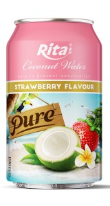 Premium Rita coconut water with strawberry 330ml short can
