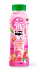 Rita Popping Boba Green Tea with Strawberry Flavor