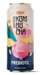 Sparkling Kombucha Prebiotic with Peach 500ml cans