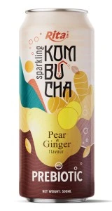 Sparkling Kombucha Prebiotic with Pear and Ginger