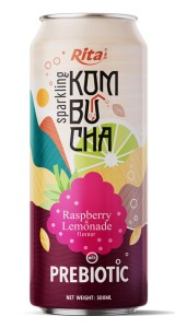 Sparkling Kombucha Prebiotic with Raspberry and Lemonade 500ml cans