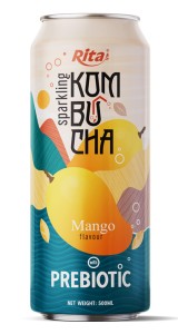 Sparkling Kombucha Prebiotic with mango 500ml cans