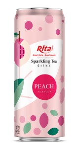 OEM Sparkling Tea Drink Peach Flavor 330ml Can