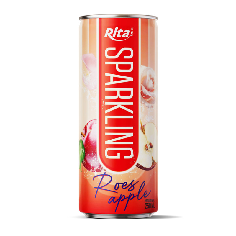 Sparkling drink fruit apple and roes 250ml cans