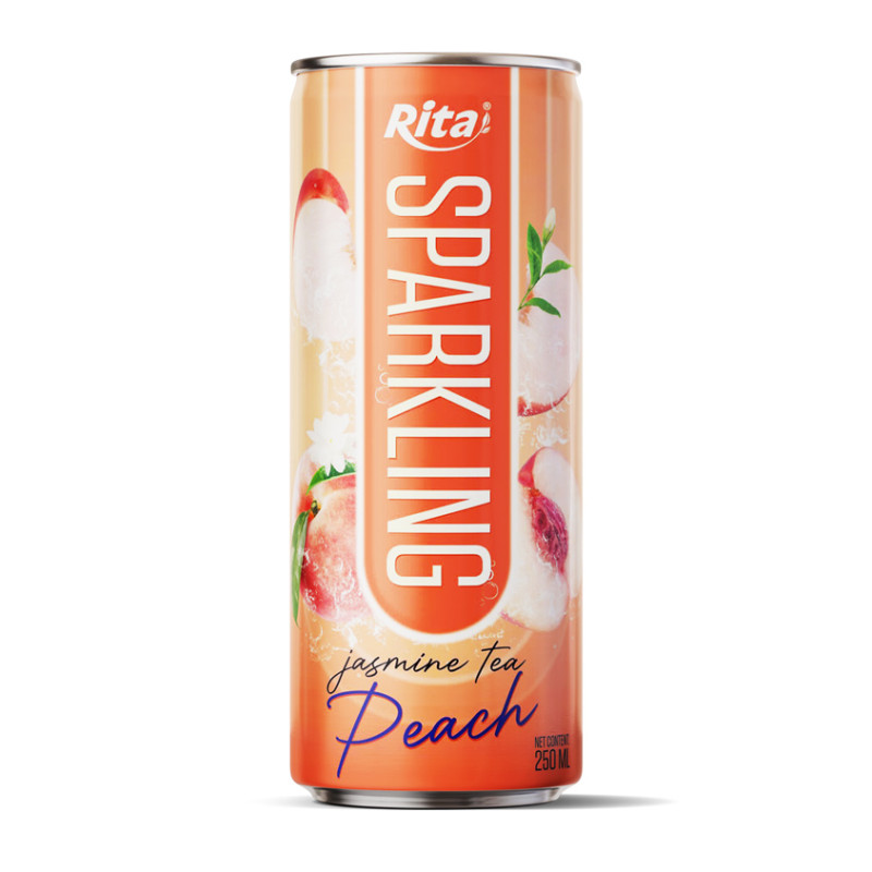 Sparkling drink fruit peach and  jasmine tea 250ml cans