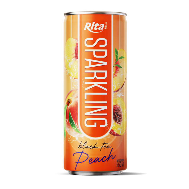 Sparkling drink fruit peach and black tea 250ml cans