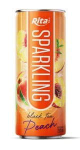 Sparkling drink fruit peach and black tea 250ml cans