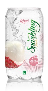 OEM sparking Lychee juice drink in 350ml Pet Can