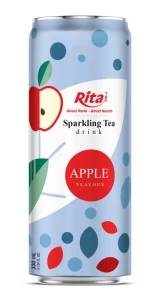 Best Selling Sparkling Tea Drink Apple Flavor 330ml Can 