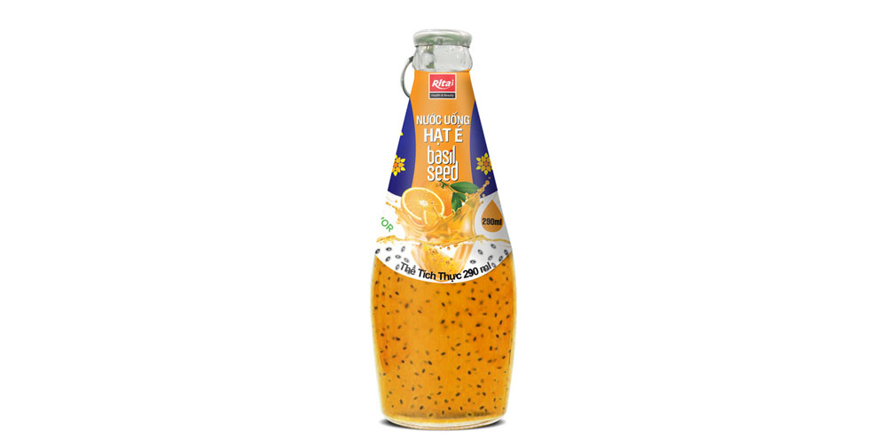 basil seed with orange juice