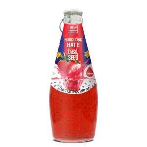 basil seed with strawberry juice