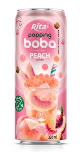 Best Popping Boba Peach Flavor 320ml Can Best Popping Boba Peach Flavor 320ml Can