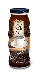 Cappuccino Coffee Drink in Glass Bottle