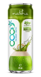 Coconut water with  Matcha Flavor 325ml sleek can