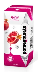 fruit pomegranate in tetra pak