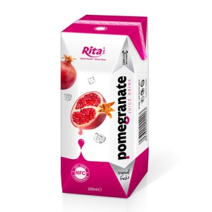fruit pomegranate in tetra pak