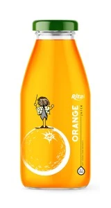 Best fresh pure juice 250ml glass bottle orange fruit juice