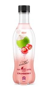 pet bottle 400ml sparkling Coconut water caranberry