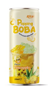 popping Boba bubble pineapple flavor with aloe vera pulp 250ML cans
