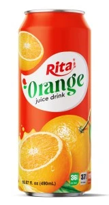 Small MOQ New Packing 490ml Can Orange Juice Drink